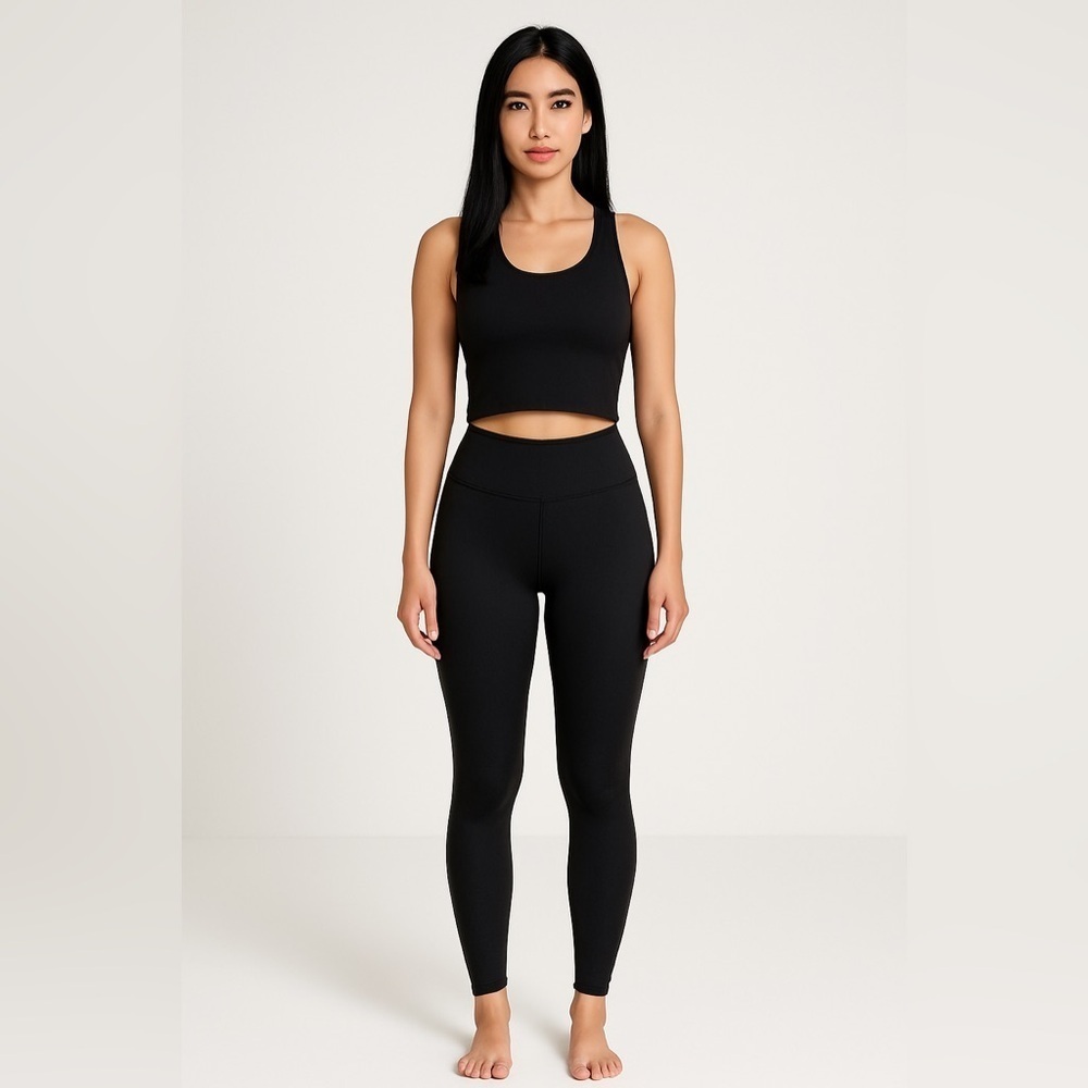 RBX Black Performance Leggings with Elastic Waistband